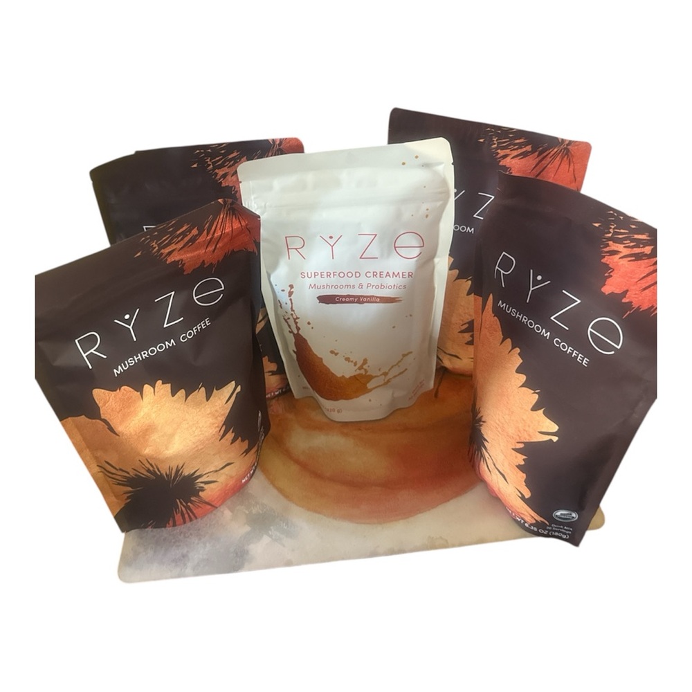 4 New  Ryze coffee bags and one Creamer  (each 6.35 oz) - Picture 5 of 11